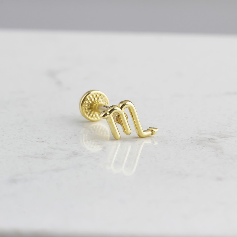 Glorria 14k Solid Gold Scorpio Tragus Piercing