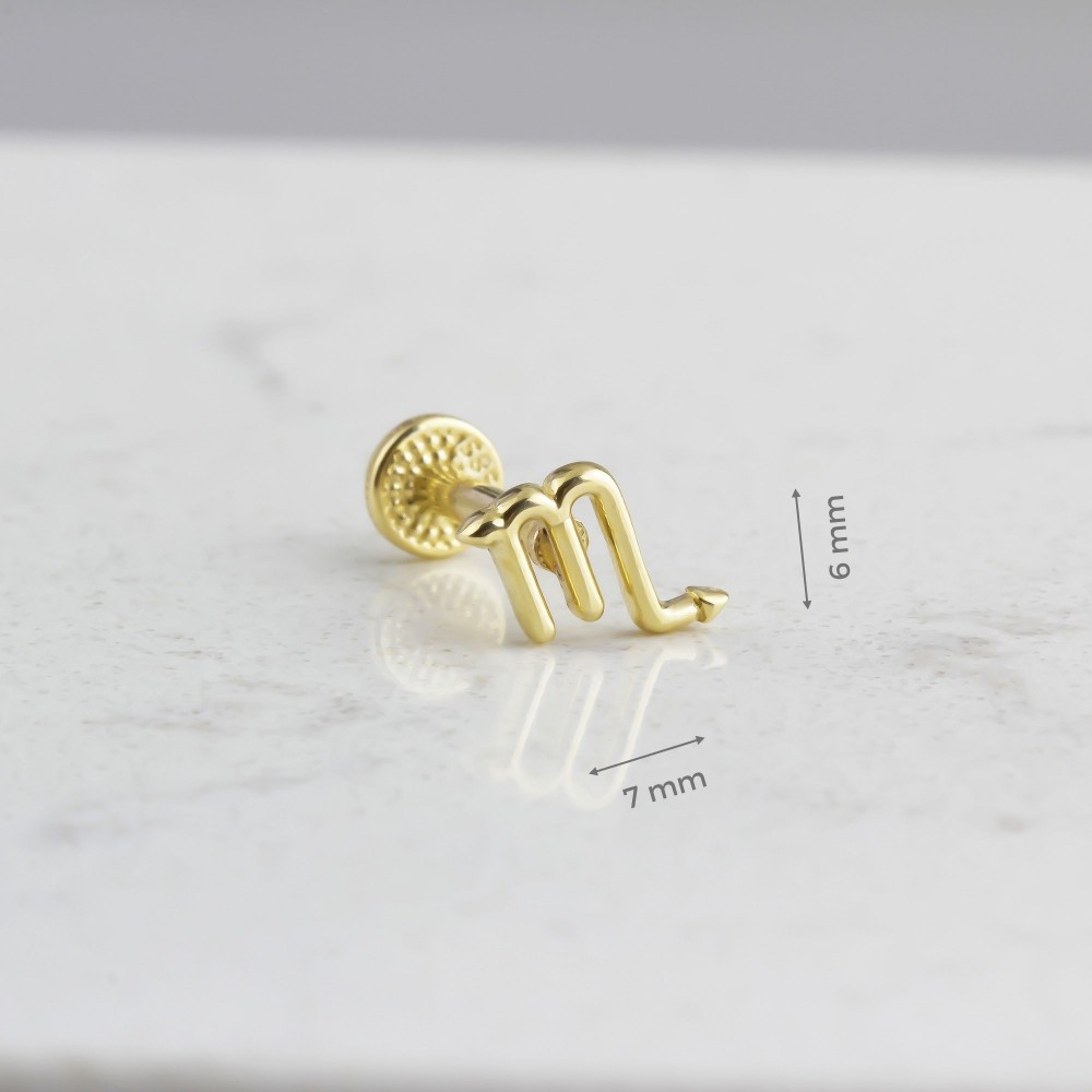 Glorria 14k Solid Gold Scorpio Tragus Piercing