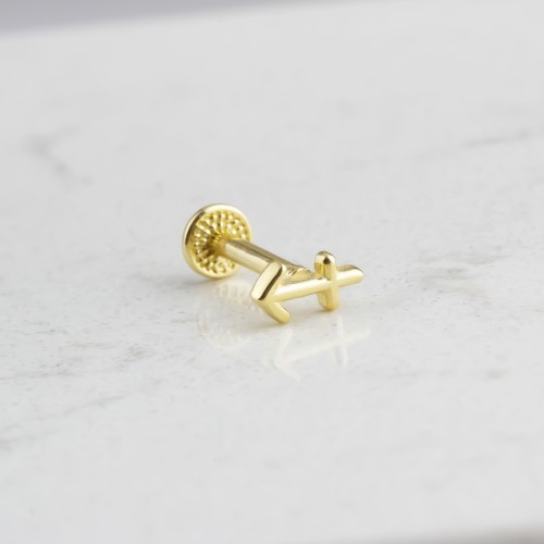 Glorria 14k Solid Gold Sagittarius Tragus Piercing