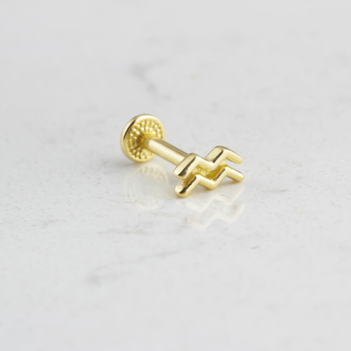 Glorria 14k Solid Gold Aquarius Tragus Piercing Glorria 14k Solid Gold Aquarius Tragus Piercing