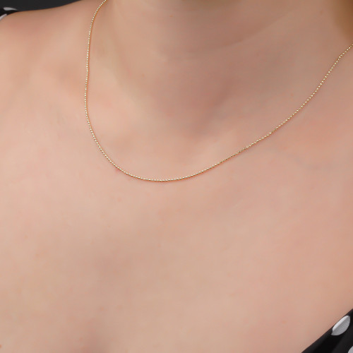 Glorria 14k Solid Gold Ball Chain