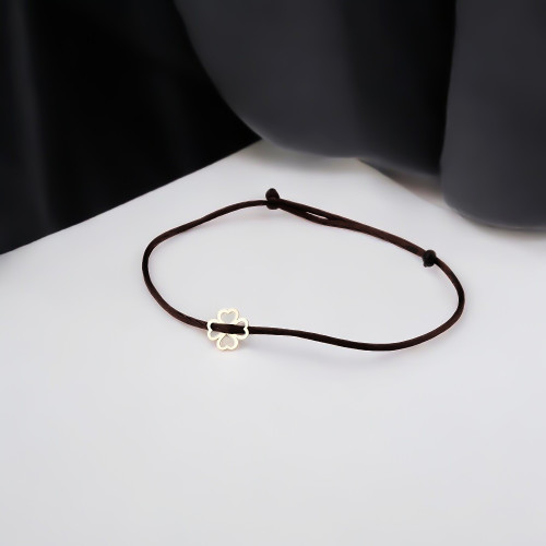 Glorria 14k Solid Gold Clover Rope Bracelet Glorria 14k Solid Gold Clover Rope Bracelet