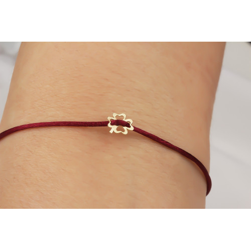 Glorria 14k Solid Gold Clover Rope Bracelet Glorria 14k Solid Gold Clover Rope Bracelet