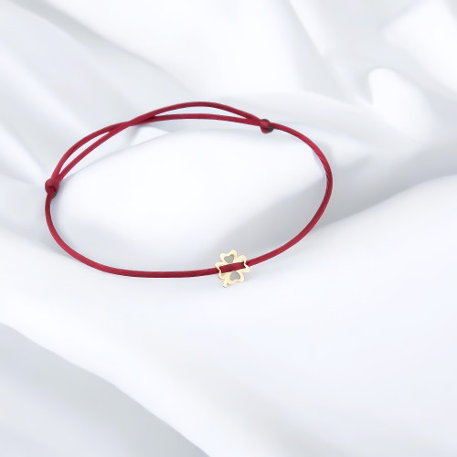 Glorria 14k Solid Gold Clover Rope Bracelet Glorria 14k Solid Gold Clover Rope Bracelet