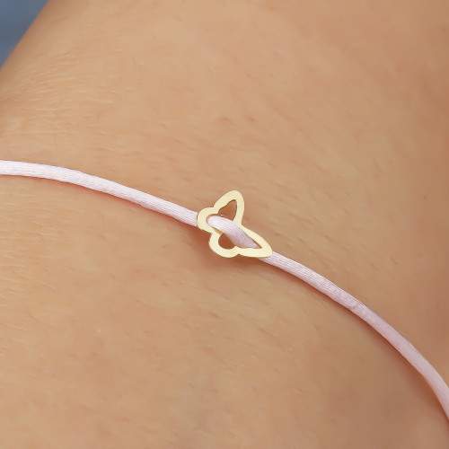 Glorria 14k Solid Gold Butterfly Rope Bracelet Glorria 14k Solid Gold Butterfly Rope Bracelet