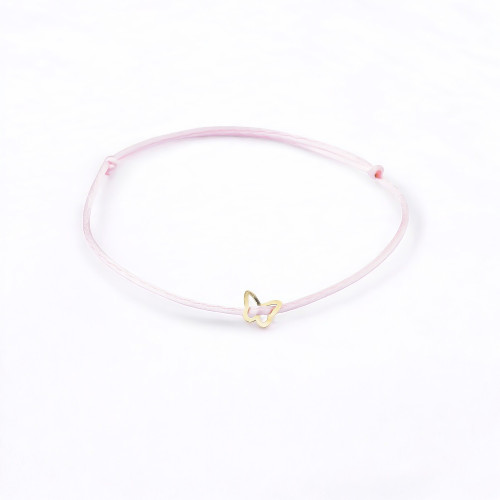 Glorria 14k Solid Gold Butterfly Rope Bracelet