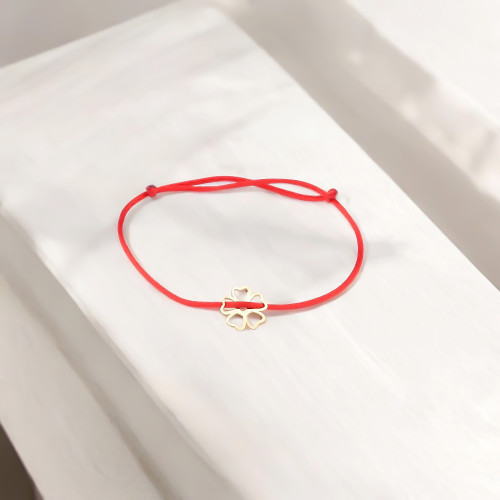 Glorria 14k Solid Gold Clover Rope Bracelet Glorria 14k Solid Gold Clover Rope Bracelet