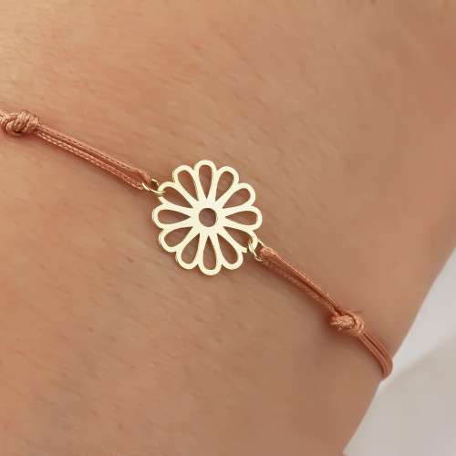 Glorria 14k Solid Gold Daisy Rope Bracelet Glorria 14k Solid Gold Daisy Rope Bracelet