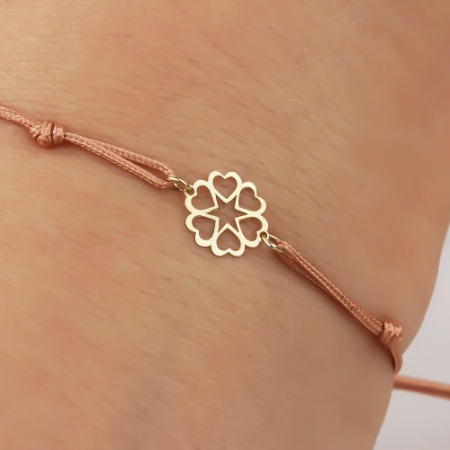 Glorria 14k Solid Gold Heart Rope Bracelet Glorria 14k Solid Gold Heart Rope Bracelet