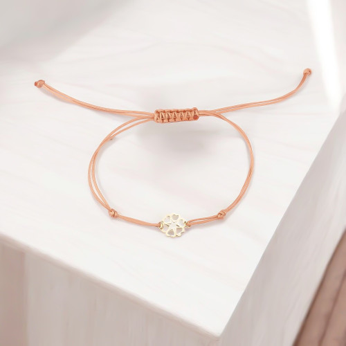 Glorria 14k Solid Gold Heart Rope Bracelet Glorria 14k Solid Gold Heart Rope Bracelet