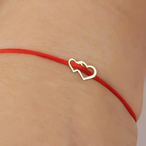 Glorria 14k Solid Gold Heart Rope Bracelet Glorria 14k Solid Gold Heart Rope Bracelet