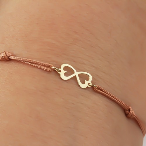 Glorria 14k Solid Gold Heart Infinity Rope Bracelet Glorria 14k Solid Gold Heart Infinity Rope Bracelet