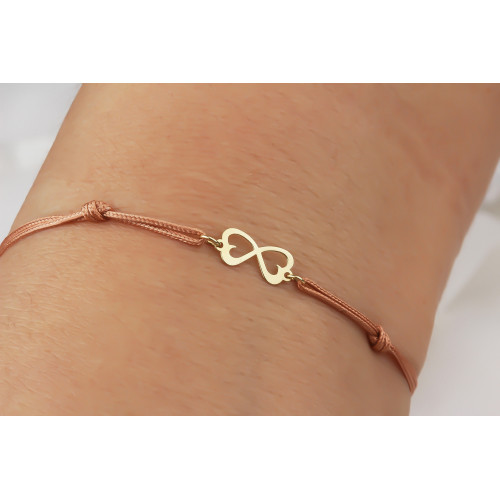 Glorria 14k Solid Gold Heart Infinity Rope Bracelet Glorria 14k Solid Gold Heart Infinity Rope Bracelet