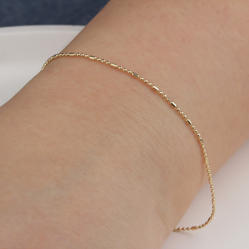 Glorria 14k Solid 1 mm Gold Ball Chain Bracelet Glorria 14k Solid 1 mm Gold Ball Chain Bracelet