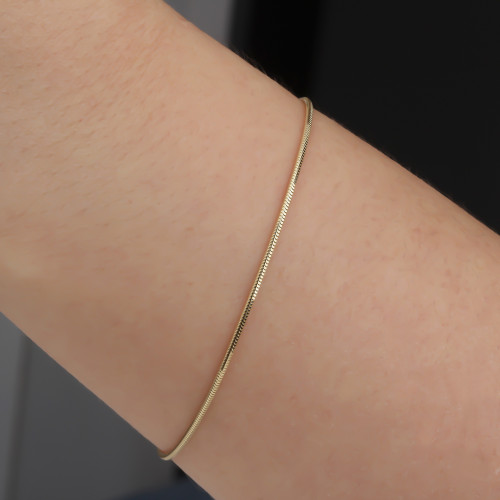 Glorria 14k Solid Gold 1,5 mm Tondo Chain Bracelet Glorria 14k Solid Gold 1,5 mm Tondo Chain Bracelet