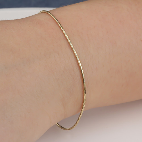 Glorria 14k Solid Gold 1,5 mm Tondo Chain Bracelet Glorria 14k Solid Gold 1,5 mm Tondo Chain Bracelet