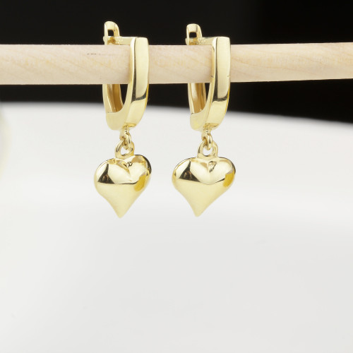 Glorria 14k Solid Gold Heart Drop Earrings Glorria 14k Solid Gold Heart Drop Earrings