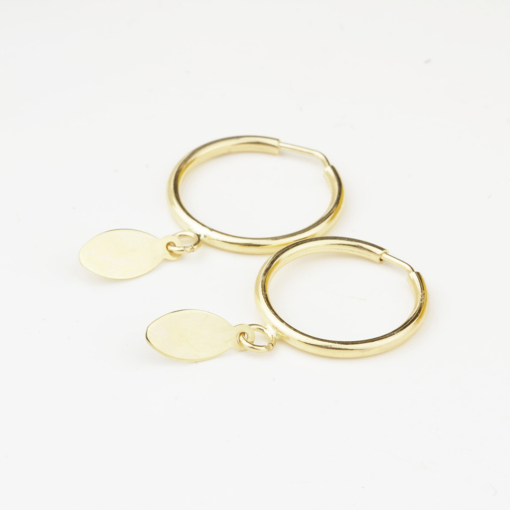 Glorria 14k Solid Gold Oval Drop Earrings Glorria 14k Solid Gold Oval Drop Earrings