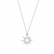 Glorria 14k Solid Gold White Sun Necklace