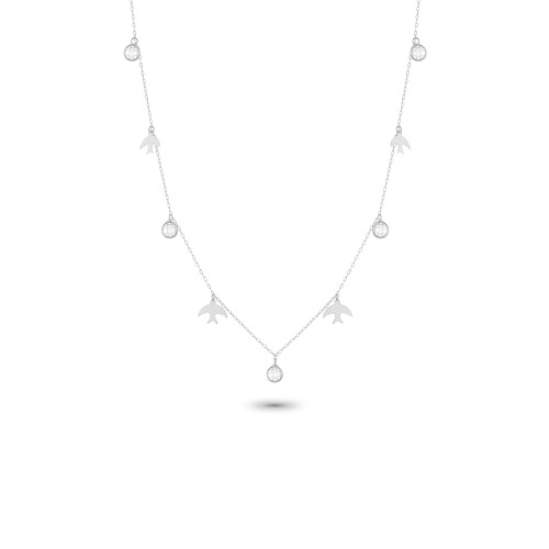 Glorria 14k Solid Gold White Phoenix Luck Necklace Glorria 14k Solid Gold White Phoenix Luck Necklace