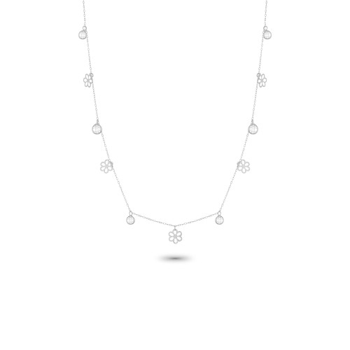 Glorria 14k Solid Gold White Daisy Luck Necklace Glorria 14k Solid Gold White Daisy Luck Necklace