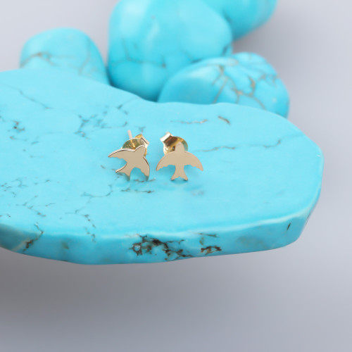 Glorria 14k Solid Gold Phoenix Earrings