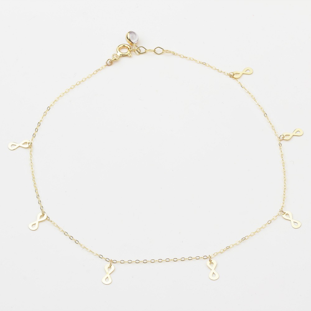 Glorria 14k Solid Gold Infinity Anklet Glorria 14k Solid Gold Infinity Anklet