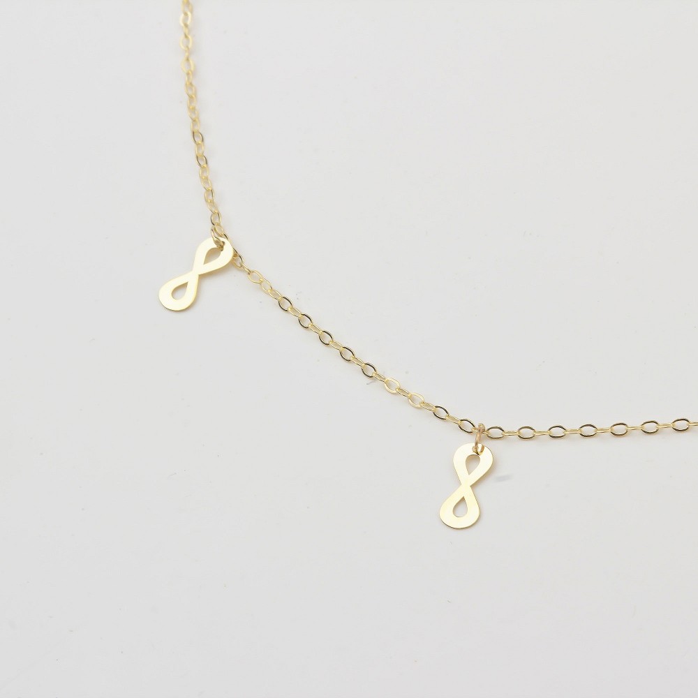 Glorria 14k Solid Gold Infinity Anklet Glorria 14k Solid Gold Infinity Anklet
