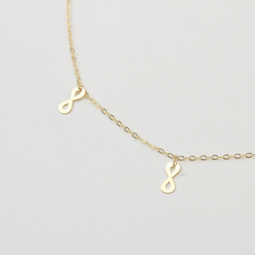Glorria 14k Solid Gold Infinity Anklet