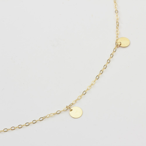 Glorria 14k Solid Gold Circle Anklet