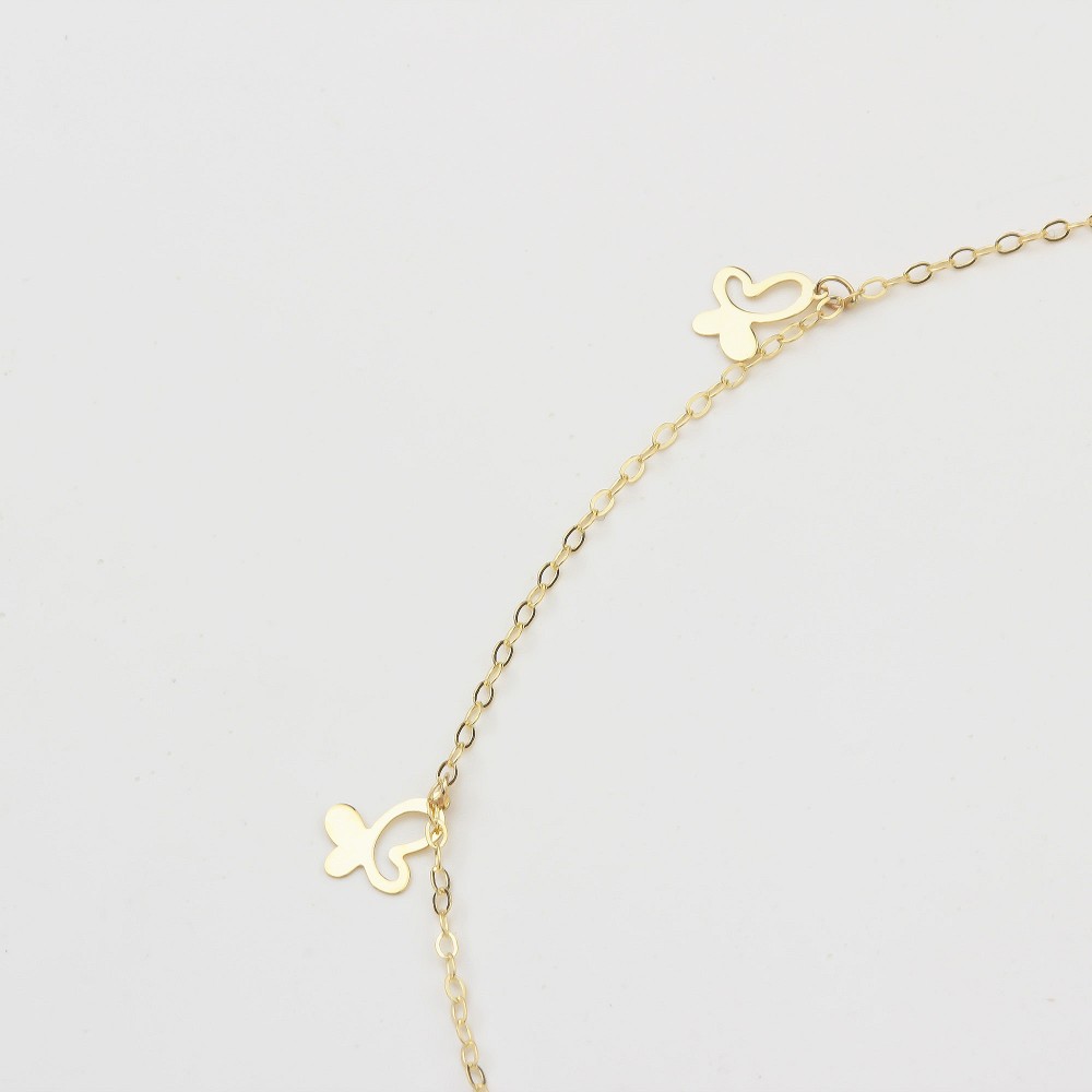 Glorria 14k Solid Gold Butterfly Anklet Glorria 14k Solid Gold Butterfly Anklet