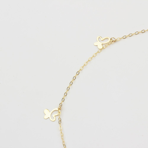 Glorria 14k Solid Gold Butterfly Anklet