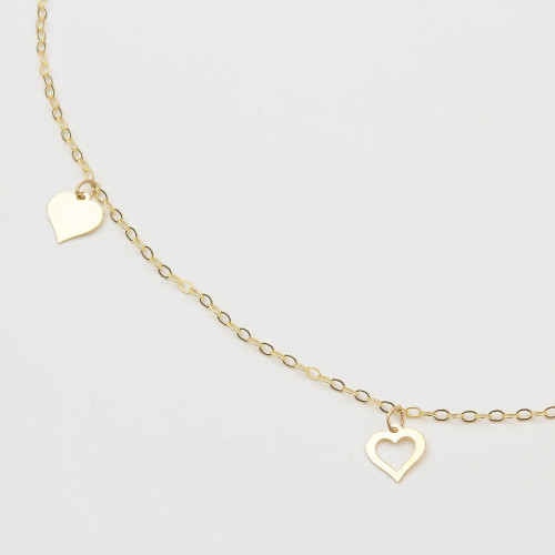 Glorria 14k Solid Gold Heart Anklet Glorria 14k Solid Gold Heart Anklet