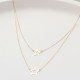Glorria 14k Solid Gold Twice Star Necklace Glorria 14k Solid Gold Twice Star Necklace