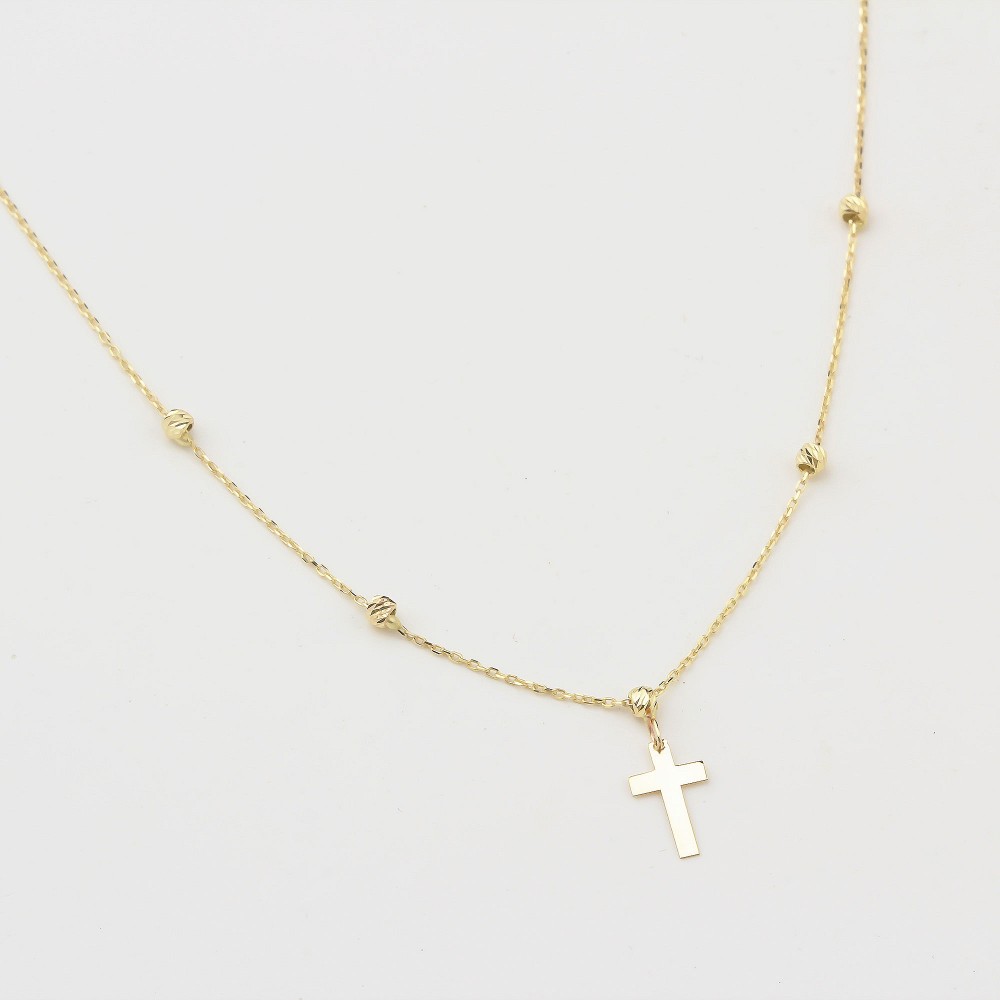 Glorria 14k Solid Gold Cross Necklace Glorria 14k Solid Gold Cross Necklace