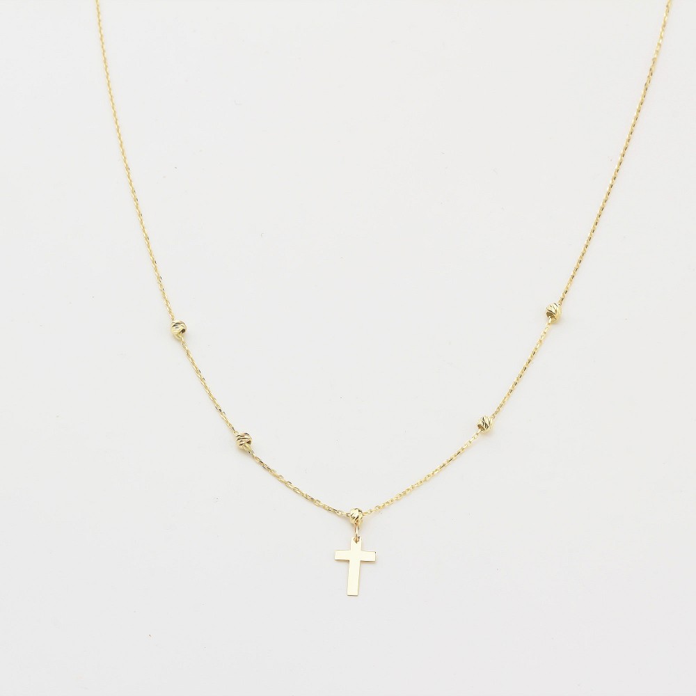 Glorria 14k Solid Gold Cross Necklace Glorria 14k Solid Gold Cross Necklace