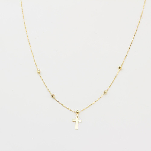 Glorria 14k Solid Gold Cross Necklace
