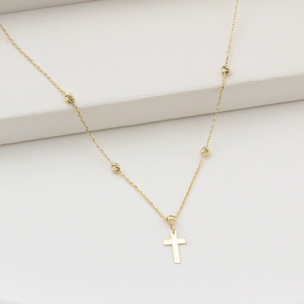 Glorria 14k Solid Gold Cross Necklace Glorria 14k Solid Gold Cross Necklace