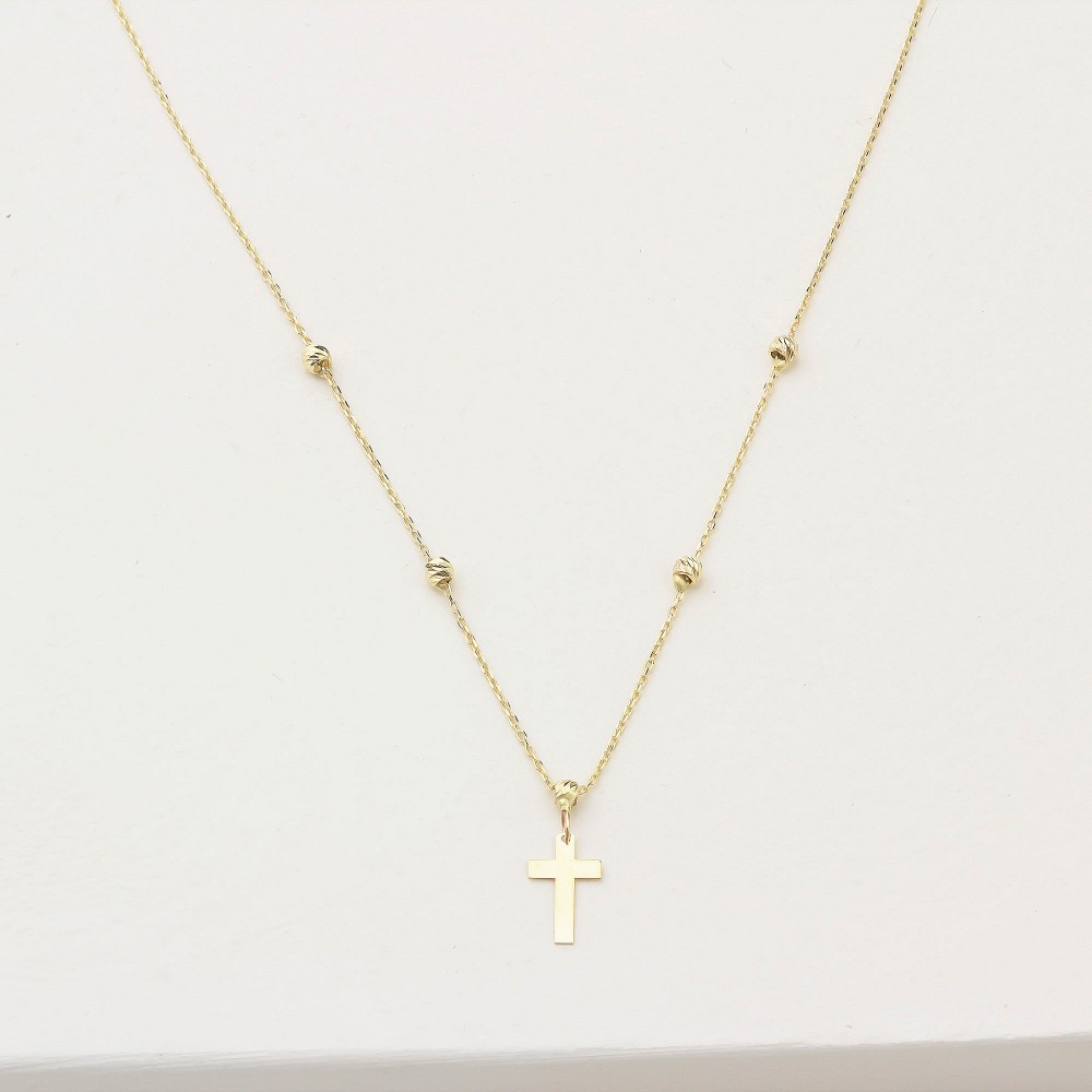 Glorria 14k Solid Gold Cross Necklace Glorria 14k Solid Gold Cross Necklace