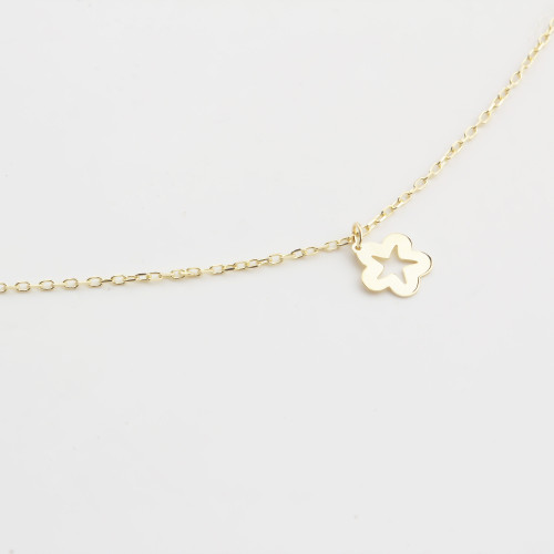 Glorria 14k Solid Gold Star Anklet