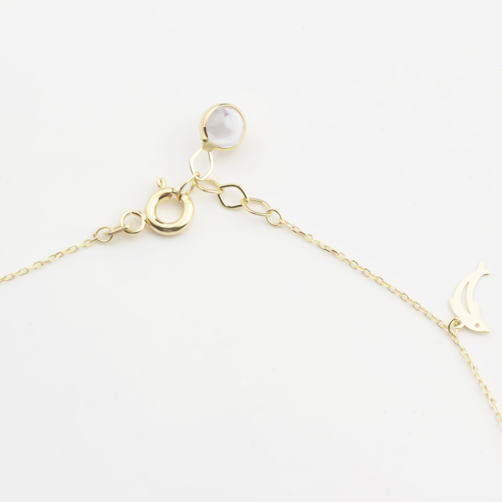 Glorria 14k Solid Gold Dolphin Anklet Glorria 14k Solid Gold Dolphin Anklet