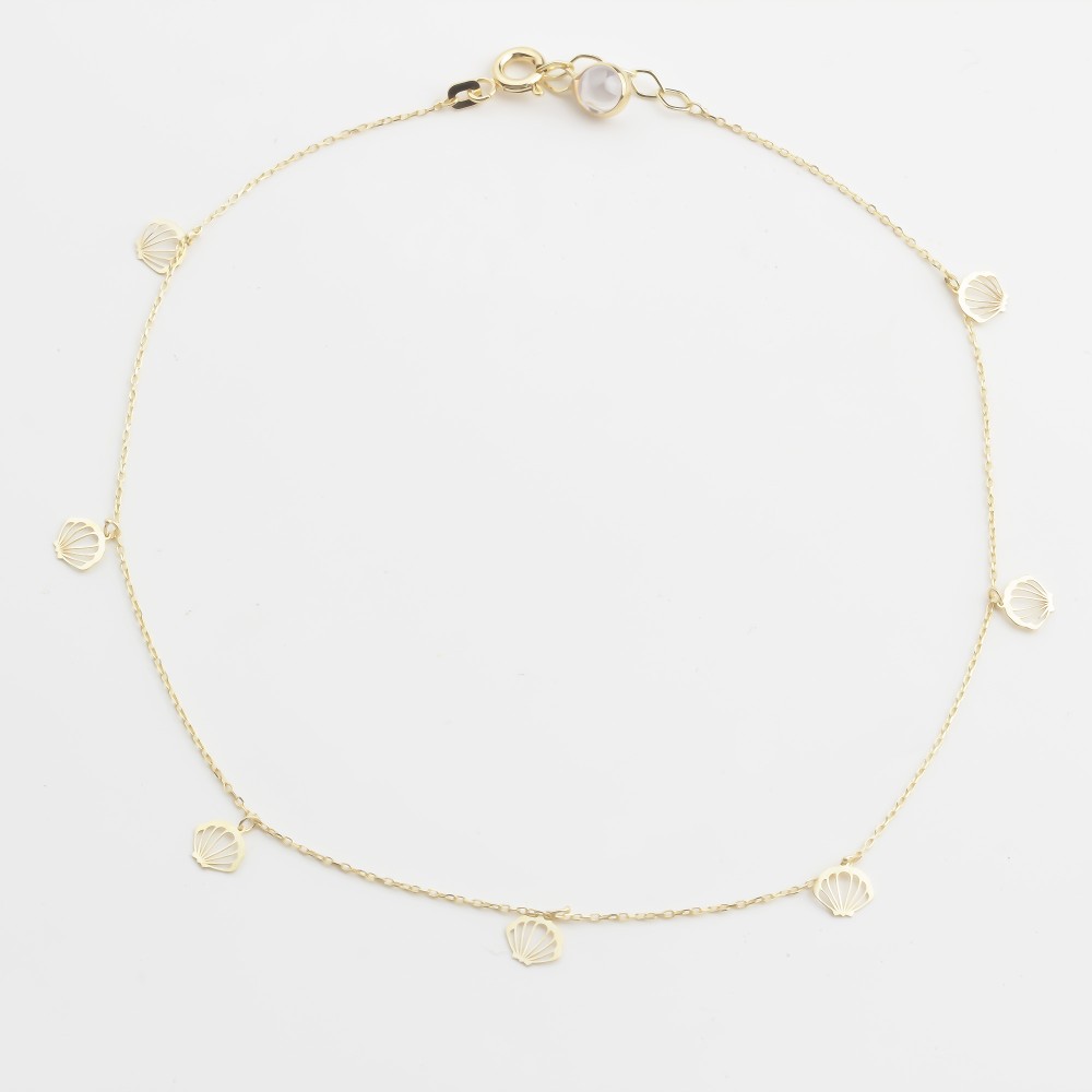 Glorria 14k Solid Gold Oyster Anklet Glorria 14k Solid Gold Oyster Anklet