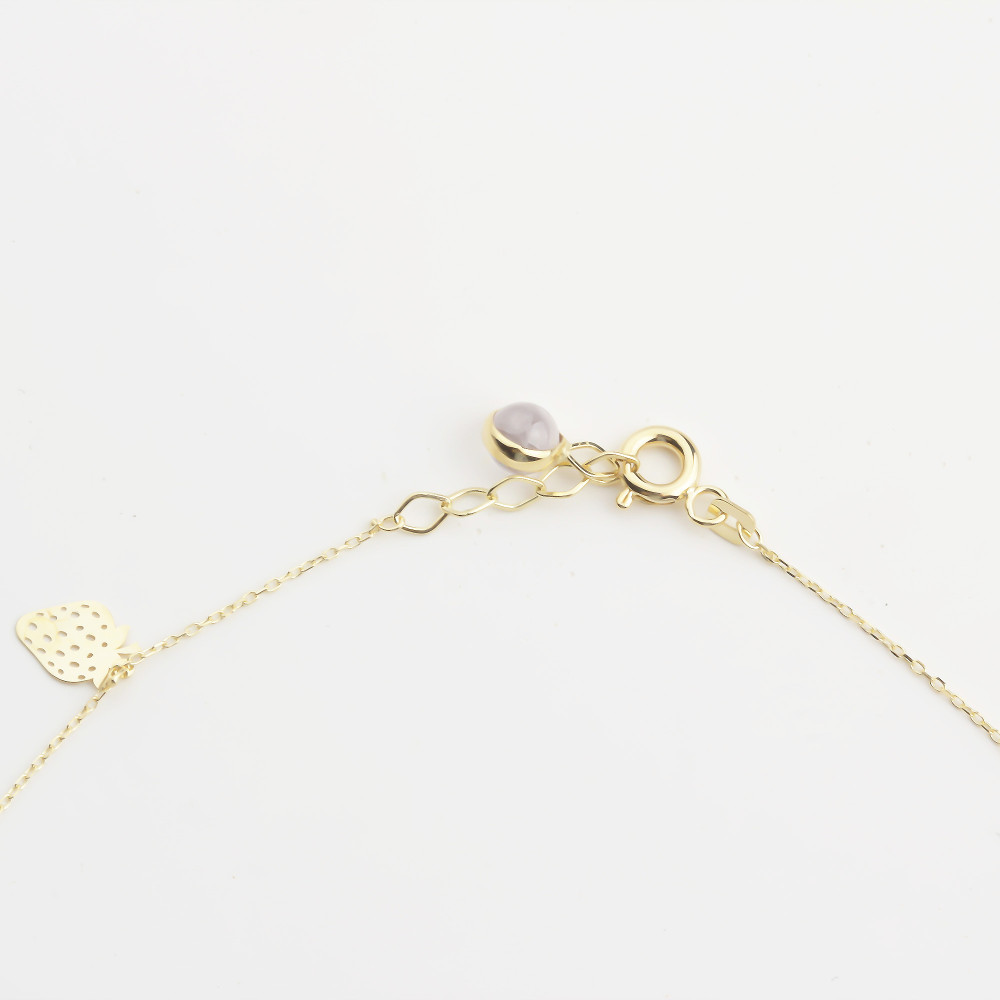 Glorria 14k Solid Gold Strawberry Anklet Glorria 14k Solid Gold Strawberry Anklet