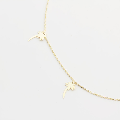 Glorria 14k Solid Gold Palm Anklet