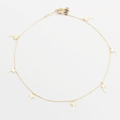 Glorria 14k Solid Gold Palm Anklet