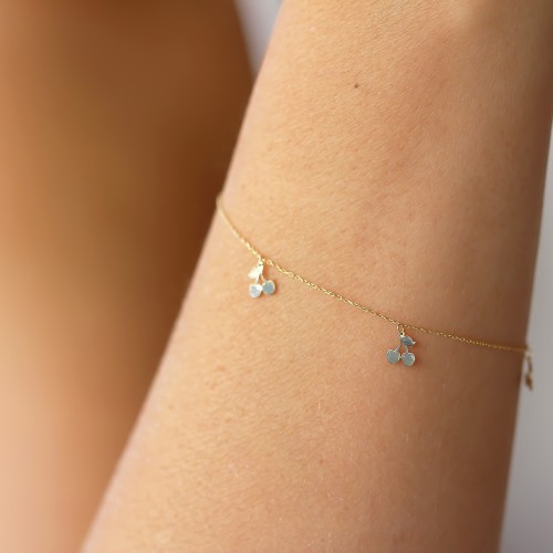 Glorria 14k Solid Gold Cherry Bracelet Glorria 14k Solid Gold Cherry Bracelet