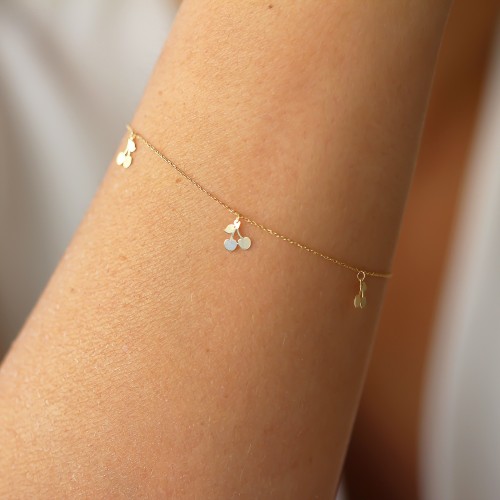 Glorria 14k Solid Gold Cherry Bracelet