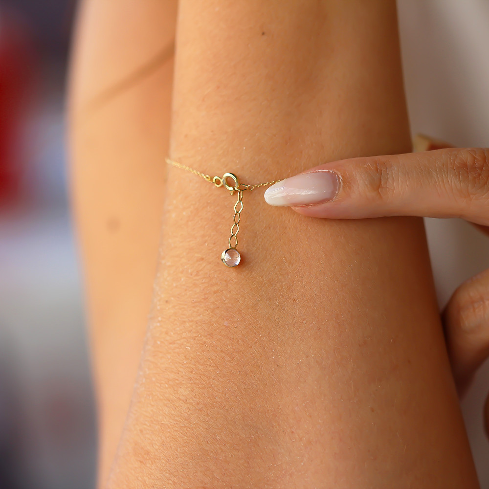 Glorria 14k Solid Gold Daisy Bracelet