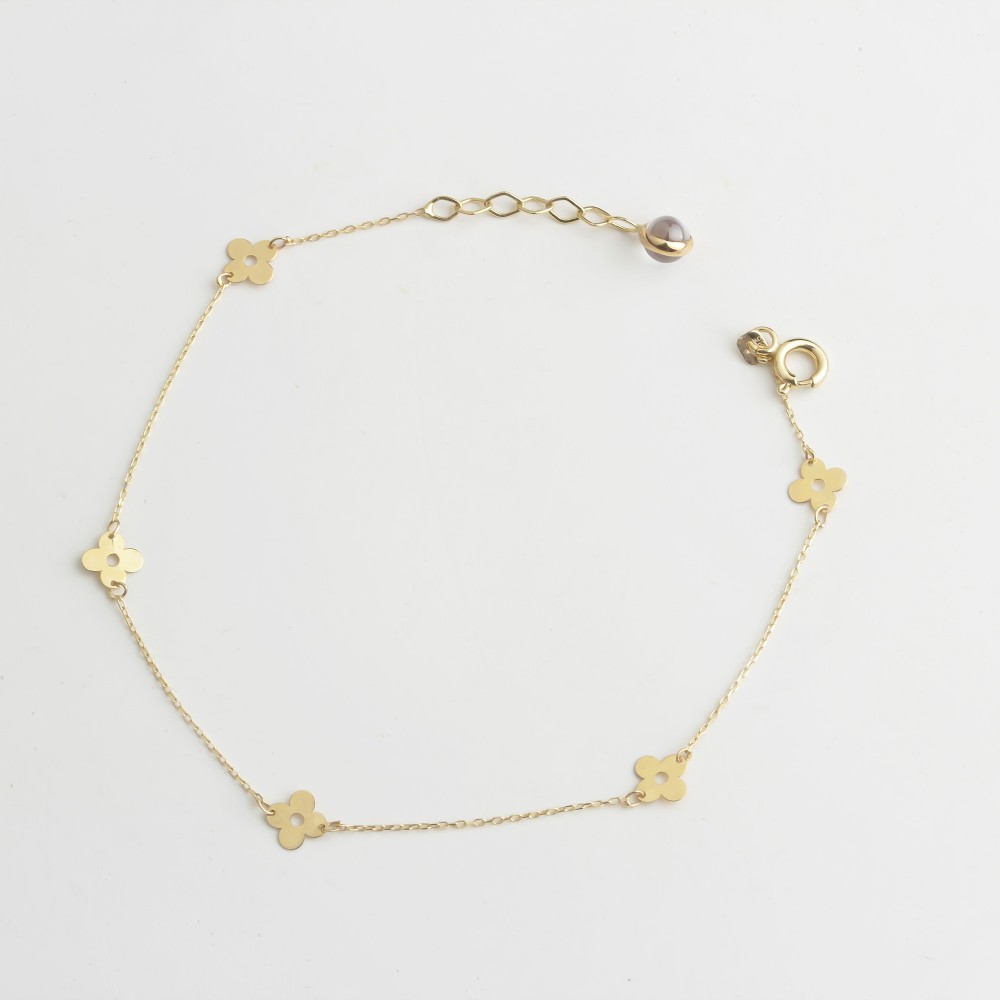 Glorria 14k Solid Gold Flower Bracelet Glorria 14k Solid Gold Flower Bracelet