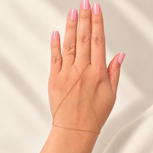 Glorria 14k Solid Gold Chain Hand Chain